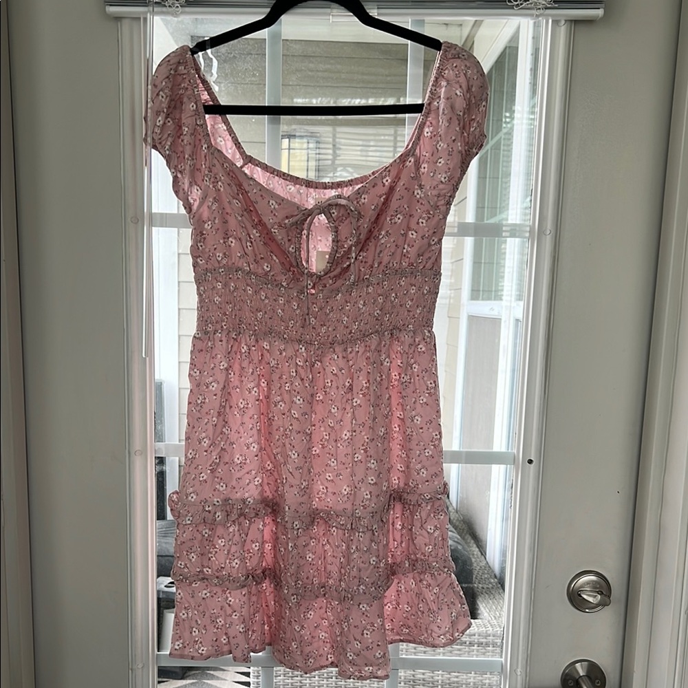 Aeropostale cute Pink Floral Dress with Ruffle Hem
NWT size L